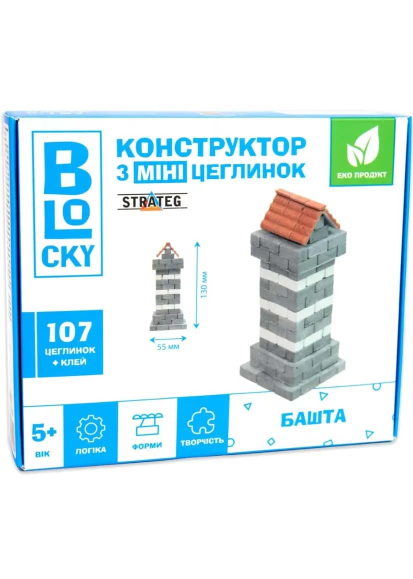 Будівельний набір для творчрсті з міні-цеглинок Strateg BLOCKY Башта (31022)